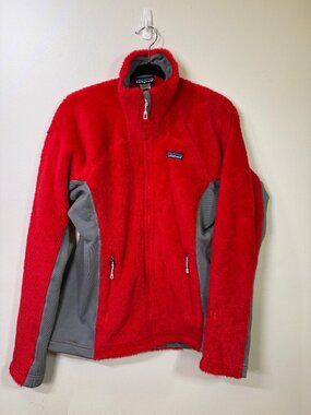Patagonia Red & Gray Fleece Full Zip Jacket